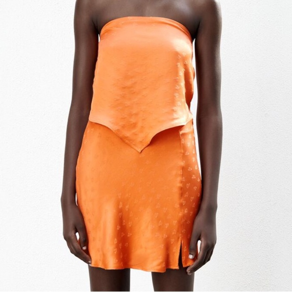 Orange Satin Zara skirt